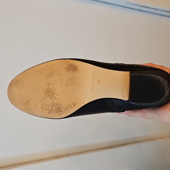 NINE WEST Black Leather Booties Size 7 - Picture 6 of 12